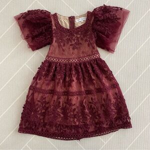 IVY CITY Co Burgundy Lace Dress Toddler Girl’s Size 2T